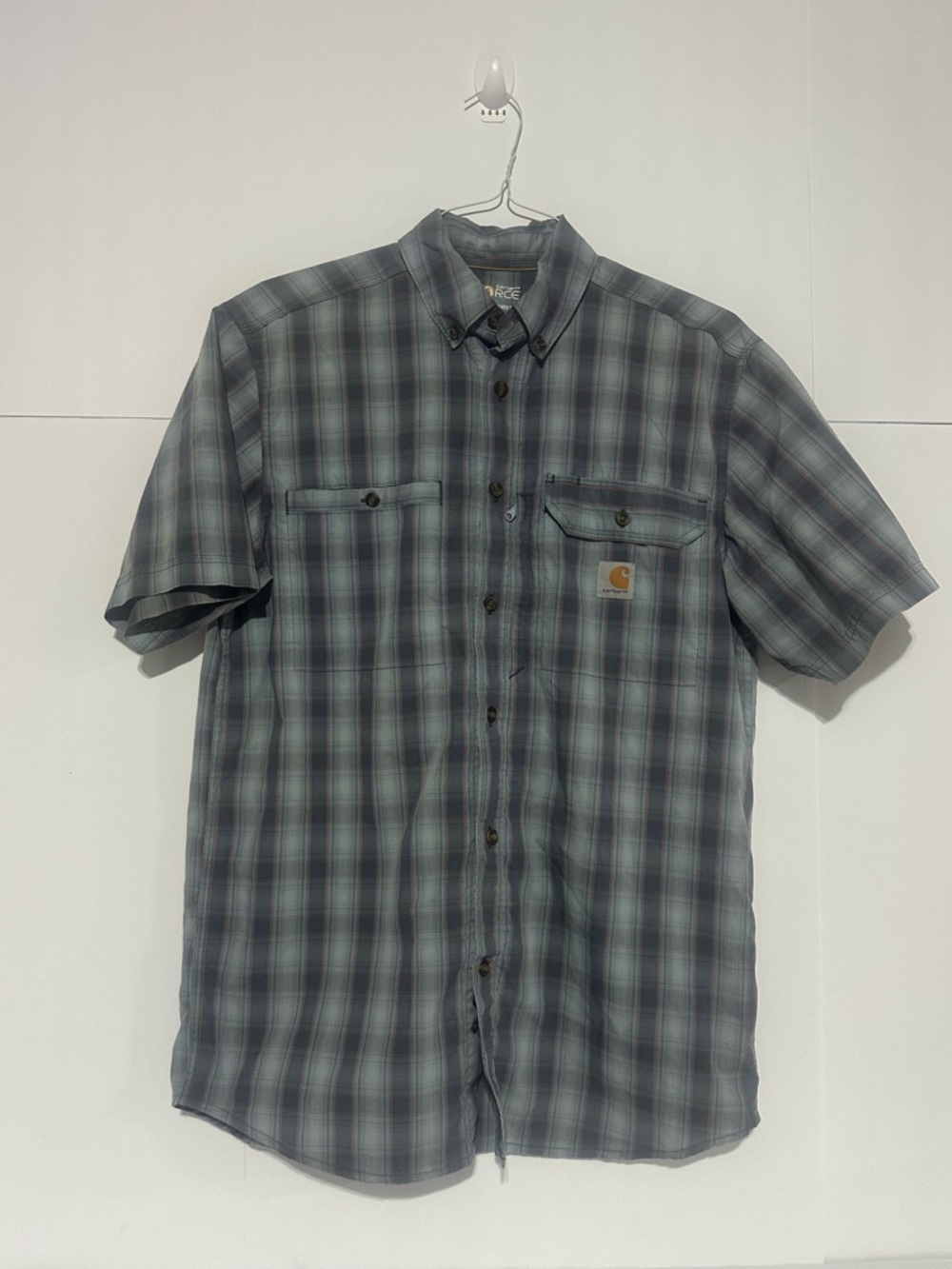 Carhartt Men's Force Ridgefield Plaid short-sleeve shirt
